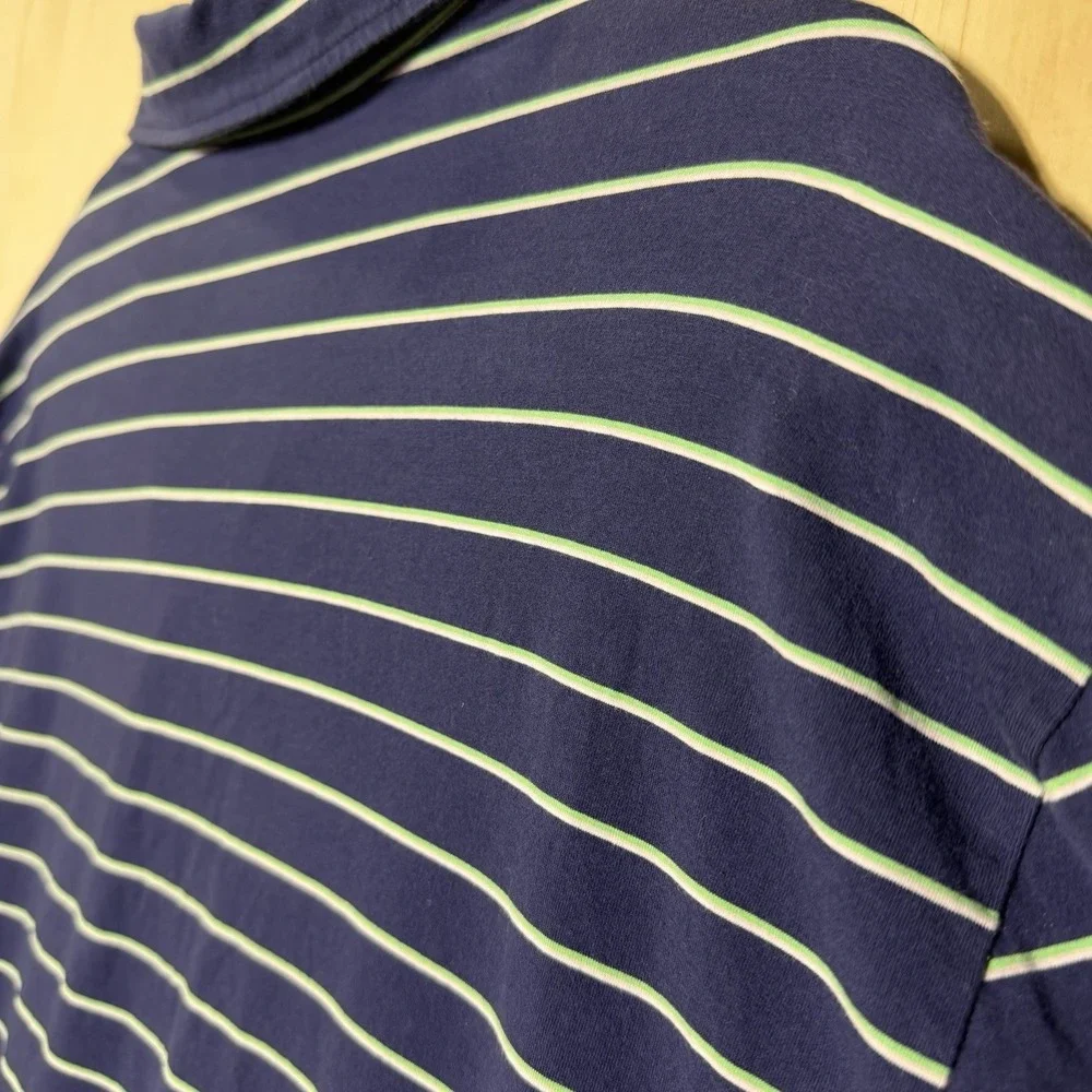 Polo Golf‎ Ralph Lauren Striped Polo Shirt Blue Stretch Mens XL Casual
